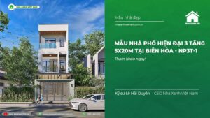 Mẫu nhà phố hiện đại 3 tầng 5x20m tại Biên Hòa - NP3T-1