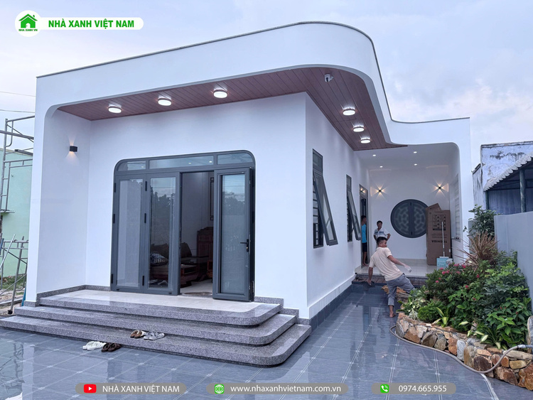 Mẫu Nhà cấp 4 sân vườn đẹp 8x22m 3 phòng Ngủ NCB-202501 135 Hình ảnh hoàn thiện nhà cấp 4 sân vườn đẹp 8x22m - view bên trong - 4