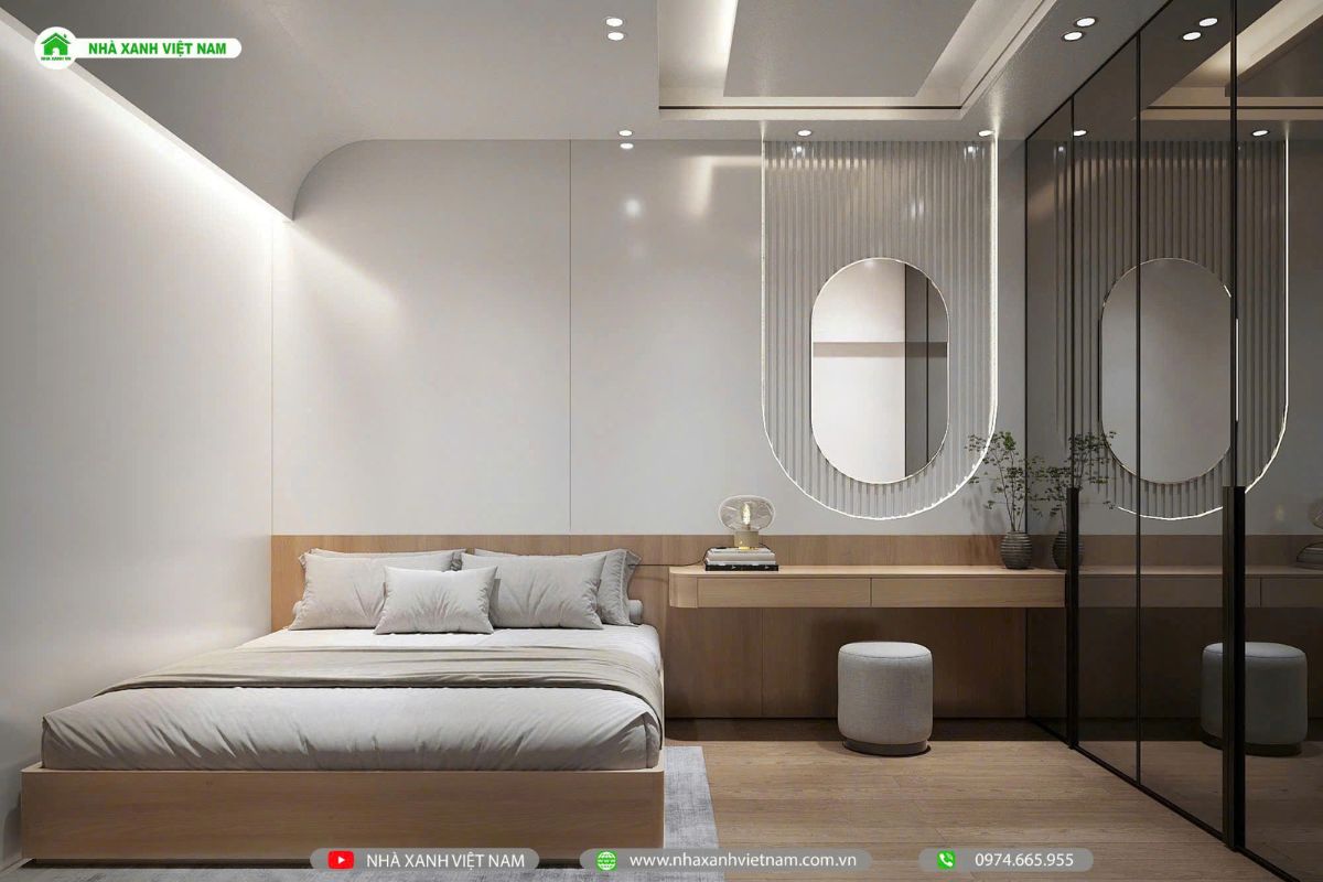 Mẫu Nhà 2 Tầng Hiện Đại Đẹp 4x20m tại Biên Hòa - NP2T-NX-9 28 3D phòng ngủ nhà 2 tầng hiện đại - view 2