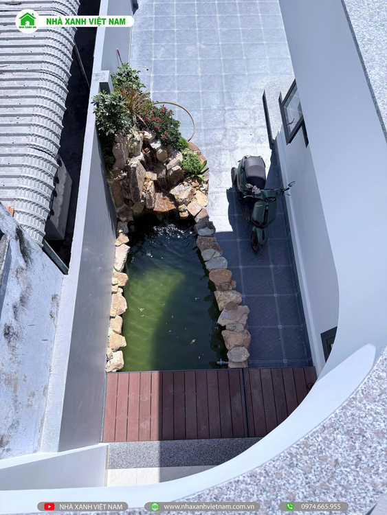 Mẫu Nhà cấp 4 sân vườn đẹp 8x22m 3 phòng Ngủ NCB-202501 139 Chi tiết hoàn thiện phần tiểu cảnh trong sân vườn - 4