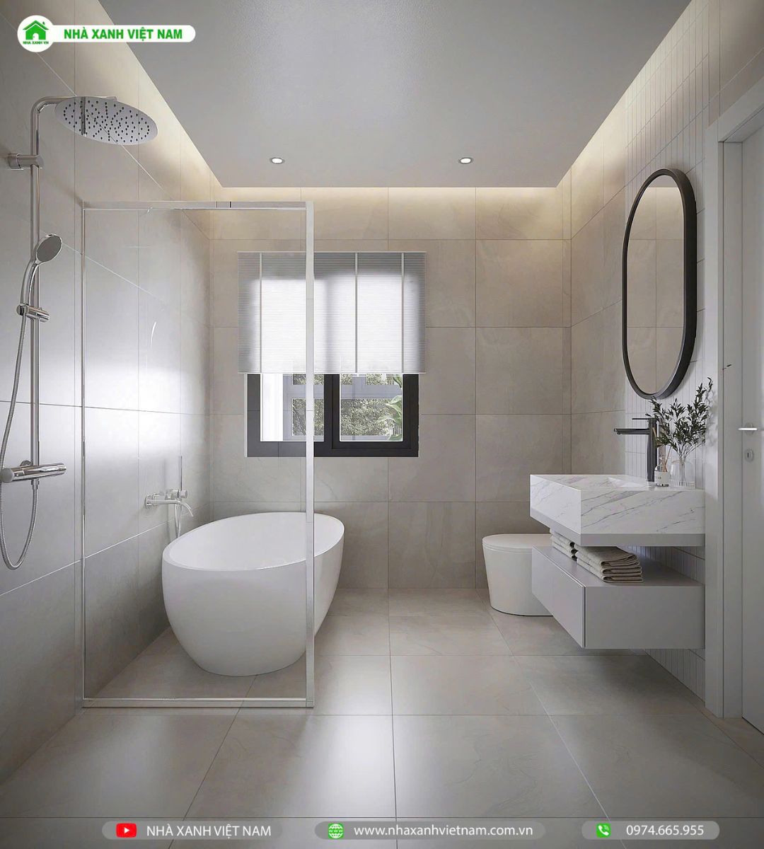Mẫu Nhà 2 Tầng Hiện Đại Đẹp 4x20m tại Biên Hòa - NP2T-NX-9 30 3D phòng WC nhà 2 tầng hiện đại - view 2