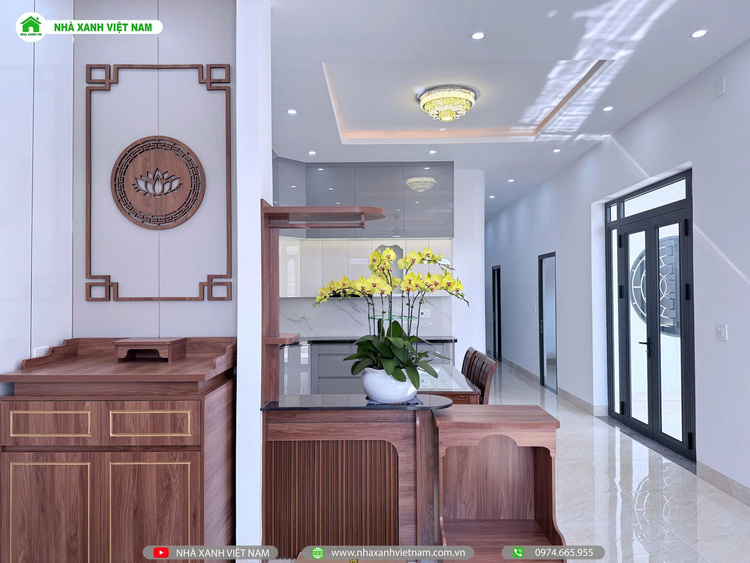 Mẫu Nhà cấp 4 sân vườn đẹp 8x22m 3 phòng Ngủ NCB-202501 143 Chi tiết hoàn thiện phòng khách - view 4
