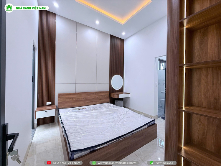 Mẫu Nhà cấp 4 sân vườn đẹp 8x22m 3 phòng Ngủ NCB-202501 151 Chi tiết hoàn thiện phòng ngủ 1 - view 1