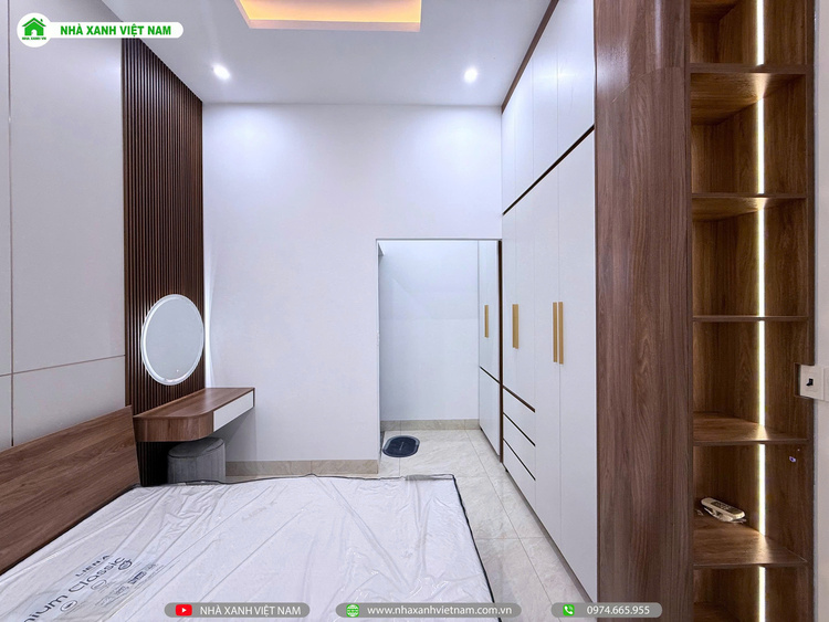 Mẫu Nhà cấp 4 sân vườn đẹp 8x22m 3 phòng Ngủ NCB-202501 152 Chi tiết hoàn thiện phòng ngủ 1 - view 2