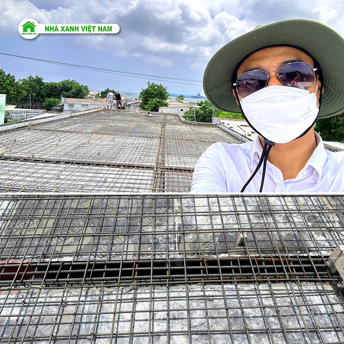 Mẫu Nhà cấp 4 sân vườn đẹp 8x22m 3 phòng Ngủ NCB-202501 118 Kỹ sư Lê Hải Duyên nghiệm thu cốt thép sàn mái
