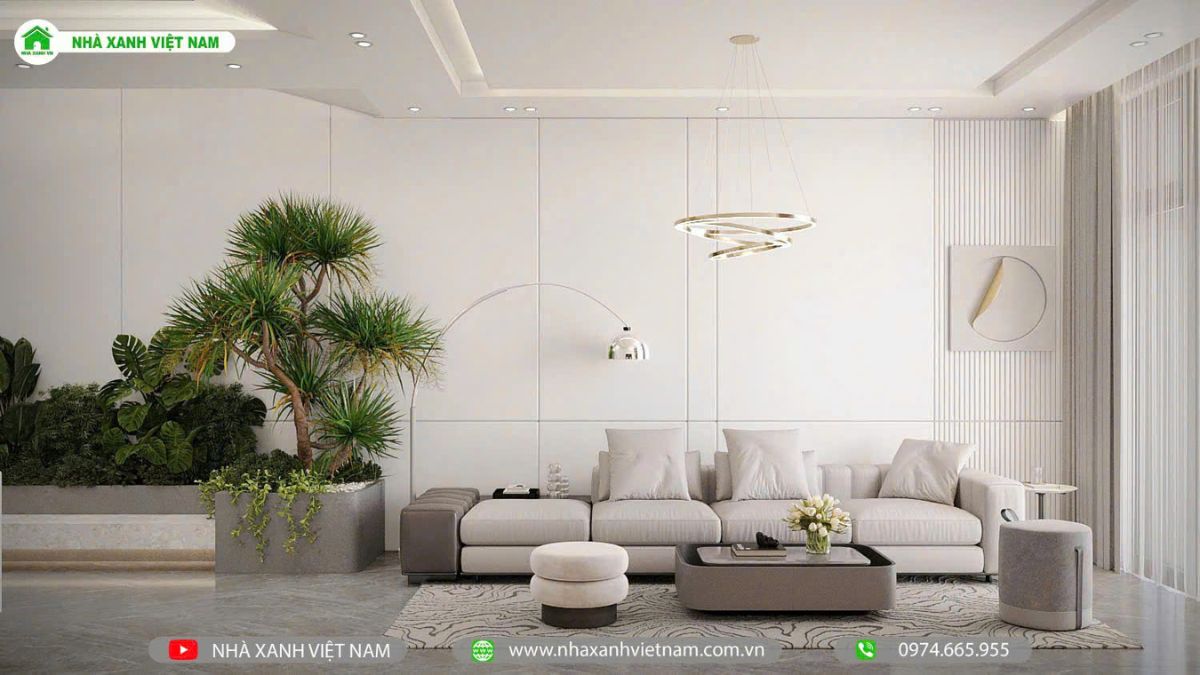 Mẫu Nhà 2 Tầng Hiện Đại Đẹp 4x20m tại Biên Hòa - NP2T-NX-9 22 3D phòng khách nhà 2 tầng hiện đại - view 2