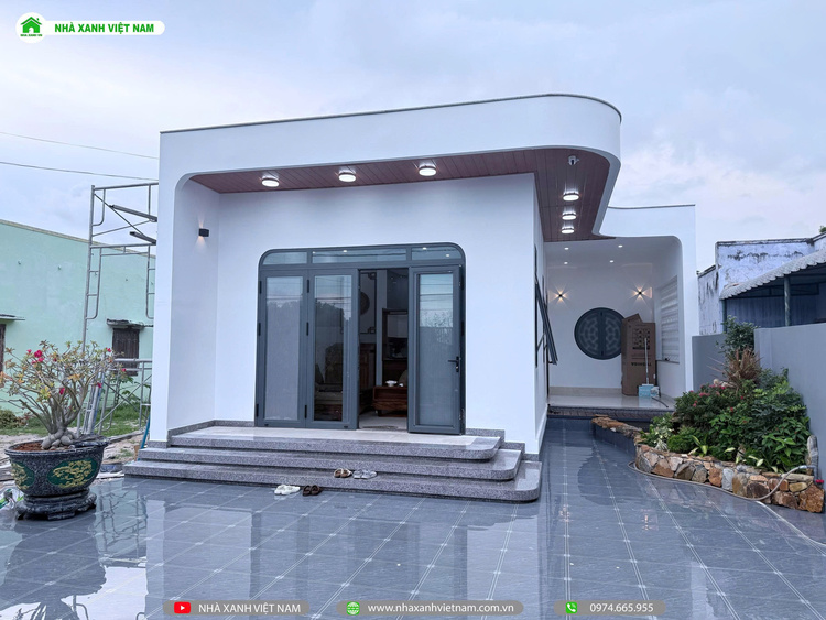 Mẫu Nhà cấp 4 sân vườn đẹp 8x22m 3 phòng Ngủ NCB-202501 133 Hình ảnh hoàn thiện nhà cấp 4 sân vườn đẹp 8x22m - view bên trong - 2