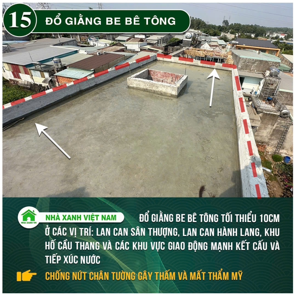 34 điểm nổi bật Nhà Xanh Việt Nam đang áp dụng trong thi công 51 Đổ giằng be bê tông