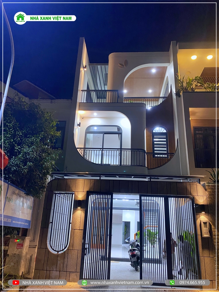 Hình ảnh căn nhà hoàn thiện - view buổi tối