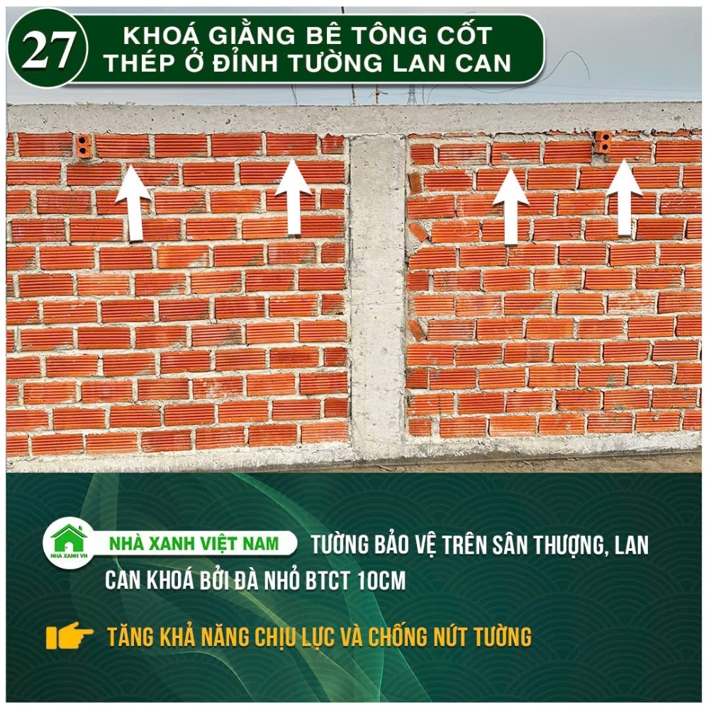 #77 Biện pháp thi công và Quy Trình bắt buộc trong thi công 104 Khóa giằng bê tông cốt thép ở đỉnh tường lan can