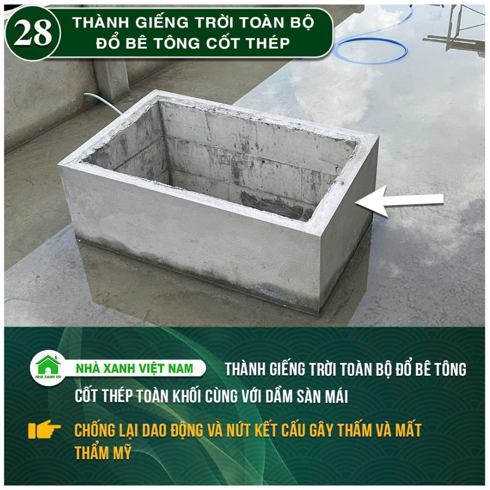 #77 Biện pháp thi công và Quy Trình bắt buộc trong thi công 105 Thành giếng trời toàn bộ đổ bê tông cốt thép