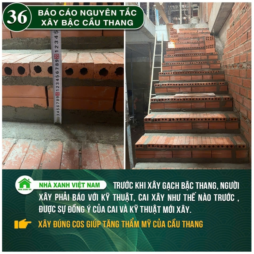 #77 Biện pháp thi công và Quy Trình bắt buộc trong thi công 113 Báo cáo nguyên tắc xây bậc cầu thang