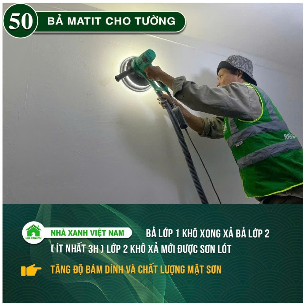 #77 Biện pháp thi công và Quy Trình bắt buộc trong thi công 127 Bả matit cho tường