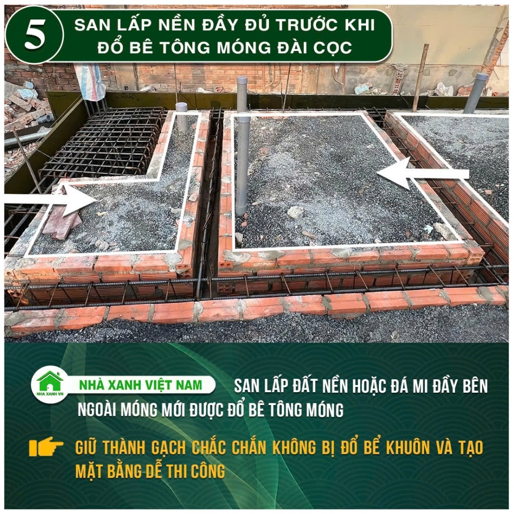 #77 Biện pháp thi công và Quy Trình bắt buộc trong thi công 82 San lấp nền đầy đủ trước khi đổ bê tông móng đài cọc