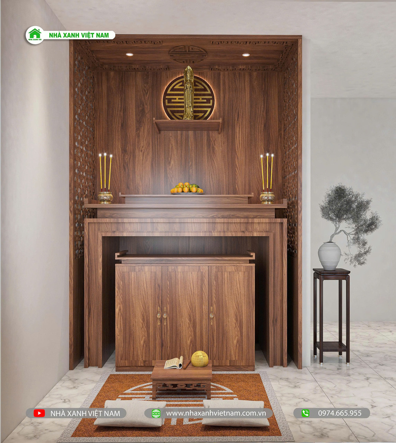Mẫu nhà 1 trệt 1 lầu mái Nhật 6x16,5m 3 phòng ngủ NP2T-NX-11 24 Nội thất phòng thờ
