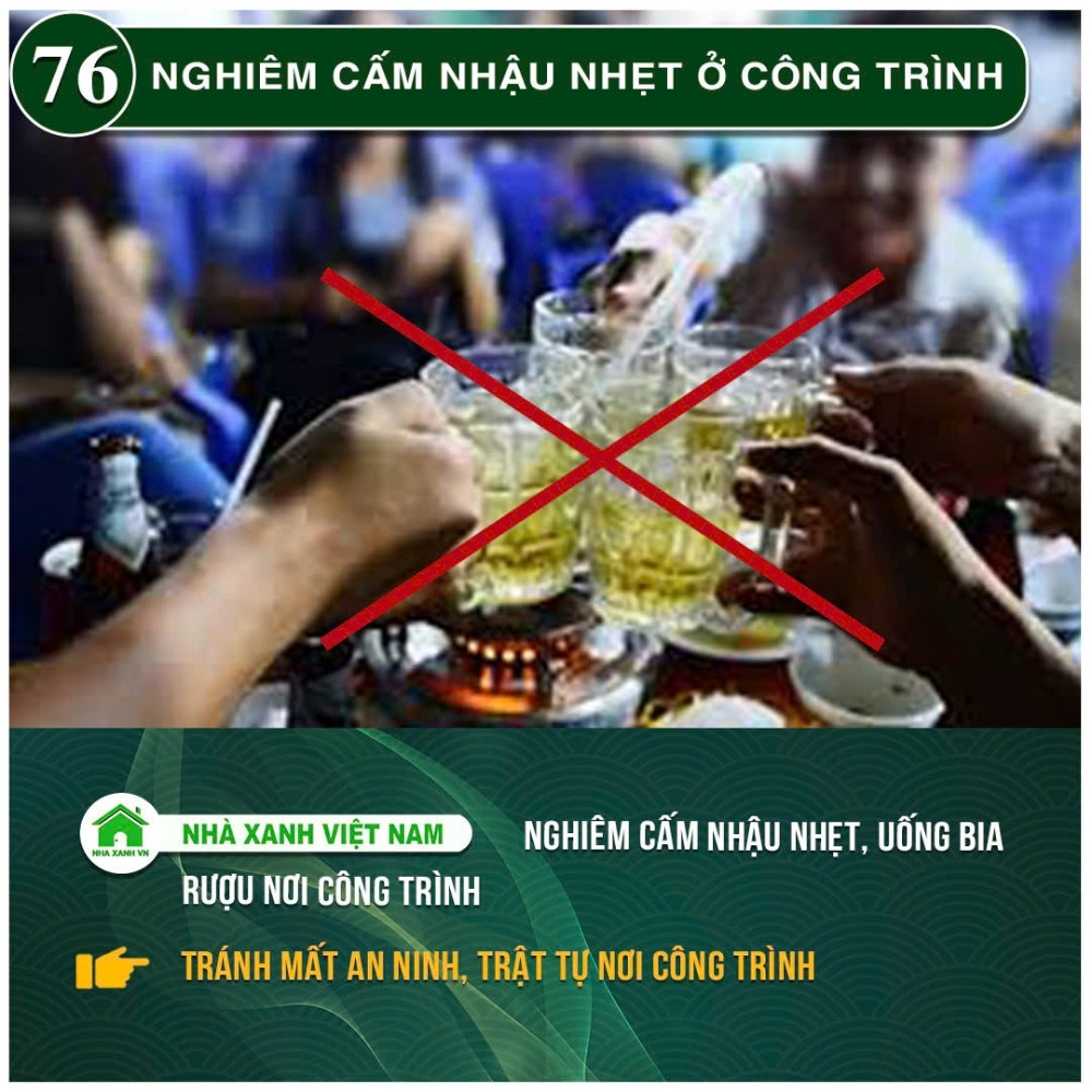 #77 Biện pháp thi công và Quy Trình bắt buộc trong thi công 153 Nghiêm cấm nhậu nhẹt ở công trình