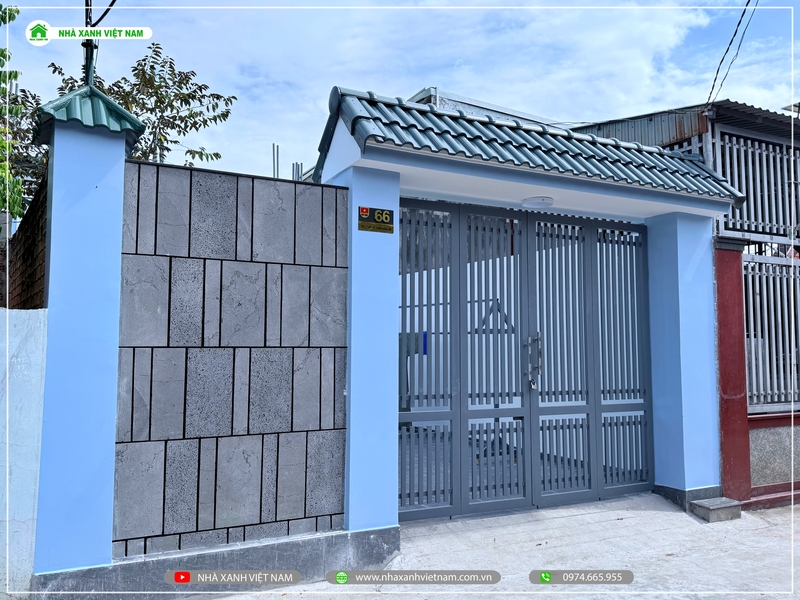 Mẫu nhà 1 trệt 1 lầu mái Nhật 6x16,5m 3 phòng ngủ NP2T-NX-11 66 Hình ảnh hoàn thiện mặt tiền