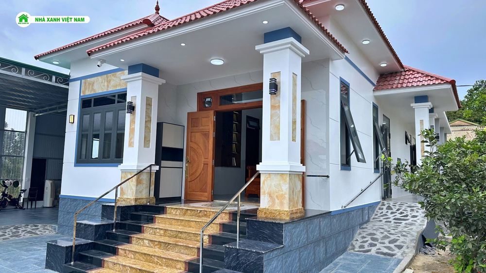 Mẫu nhà cấp 4 mái Nhật đẹp 9.3x17m NCB-202502 89 Chi tiết hoàn thiện phần mặt tiền