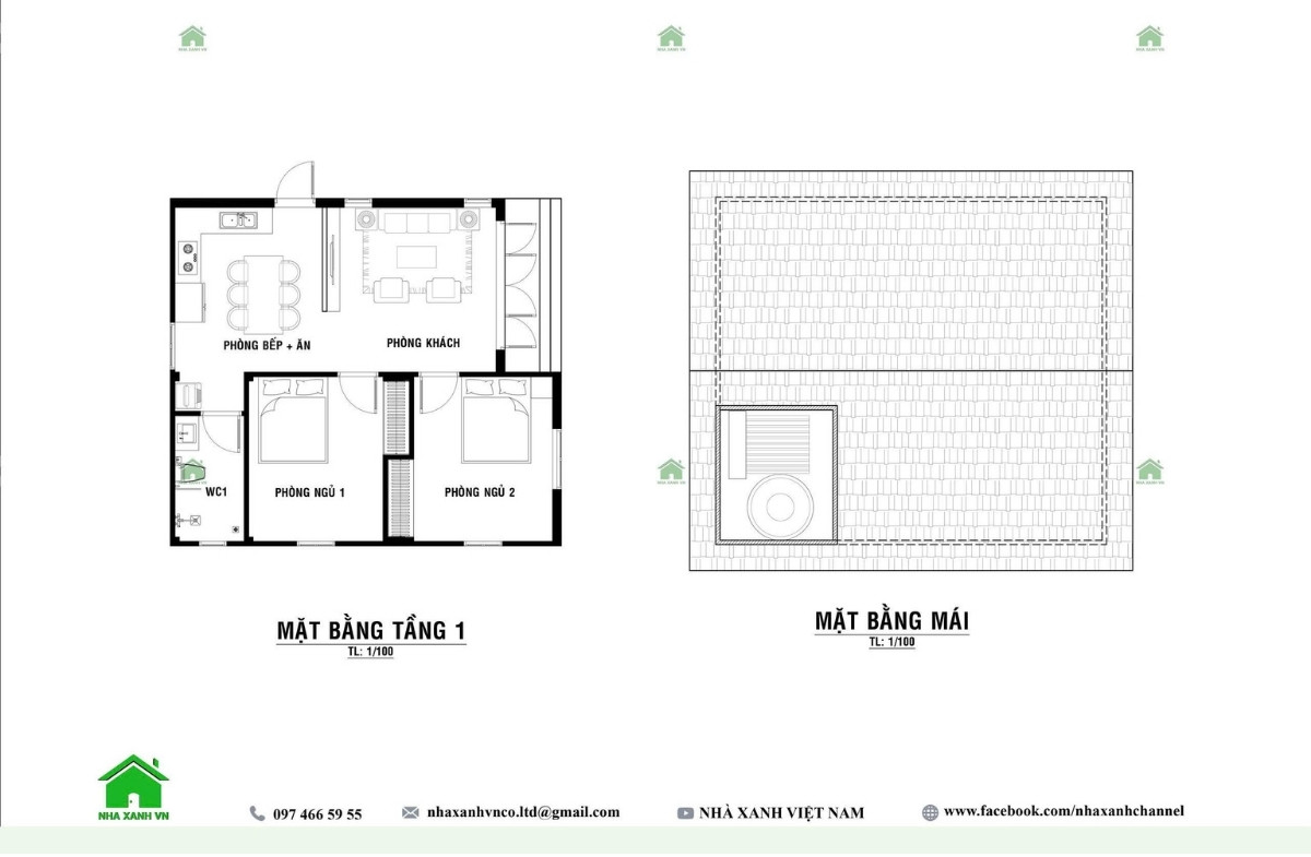 Nhà cấp 4 sân Vườn 1 tầng 8x10m - NCB-202503 5 Công năng mẫu nhà cấp 4 sân Vườn 1 tầng 8x10m - NCB-202503