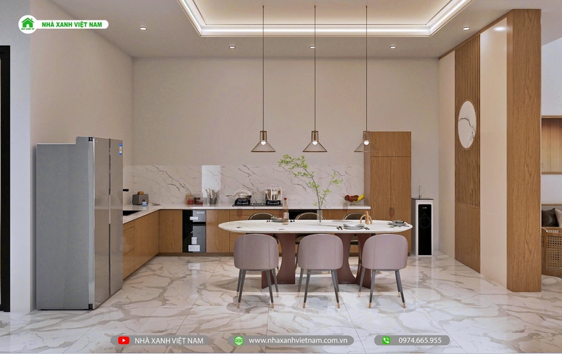 Mẫu Nhà 1 trệt 1 lầu 8x18m hiện đại tại Đồng Nai NP2T-NX-13 29 3D nội thất căn bếp
