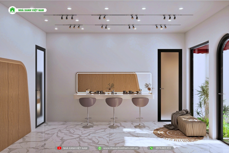 Mẫu Nhà 1 trệt 1 lầu 8x18m hiện đại tại Đồng Nai NP2T-NX-13 32 3D nội thất phòng makeup - view 2