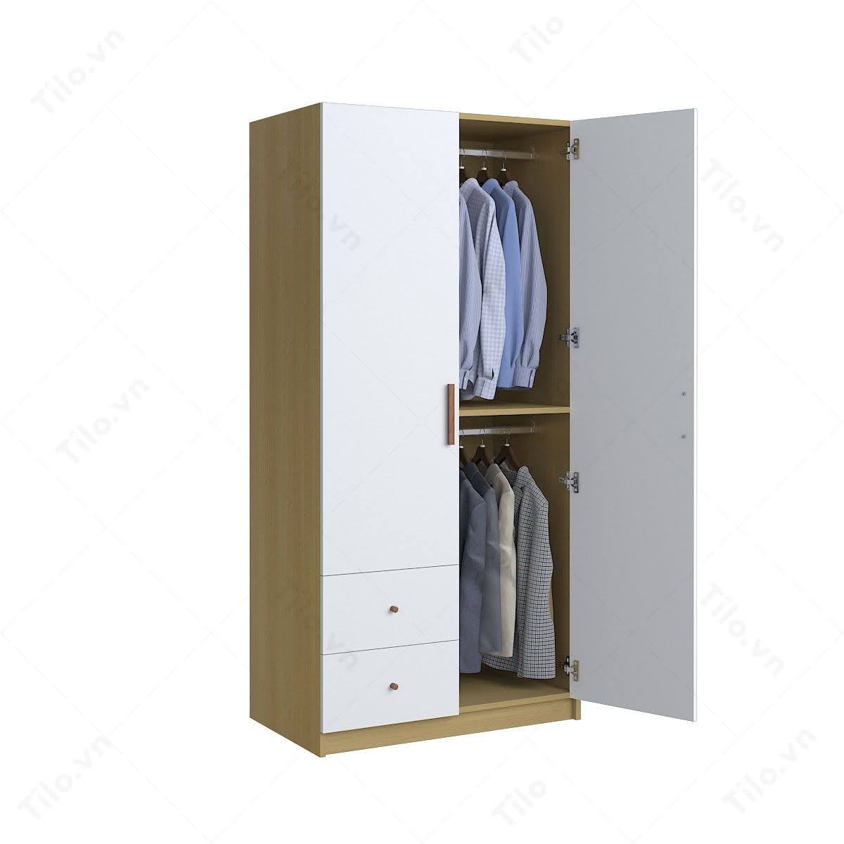 Hướng dẫn cách bố trí tủ quần áo trong phòng ngủ chuẩn phong thuỷ 9 Tủ quần áo có thiết kế tối giản trong phòng ngủ nhỏ