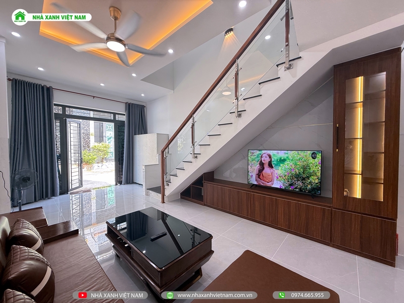 Mẫu nhà phố 2 tầng hiện đại 4x16m tại Biên Hòa NP2T-NX-14 84 Hình ảnh hoàn thiện phòng khách - view 1