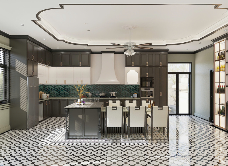 3D nội thất căn bếp mẫu biệt thự - view 2