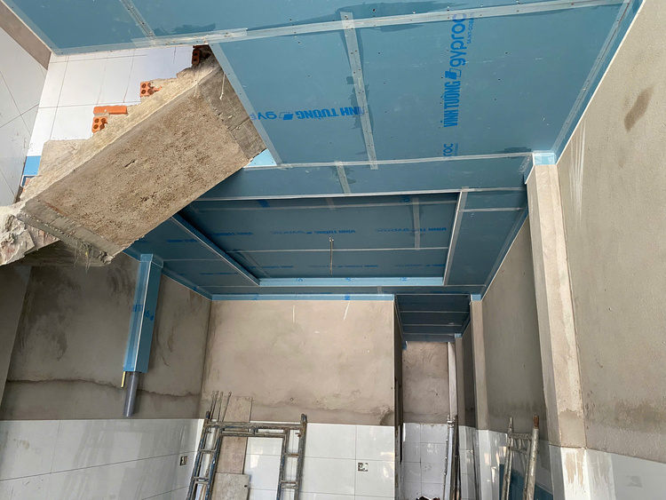 Mẫu nhà phố 2 tầng hiện đại 4x16m tại Biên Hòa NP2T-NX-14 76 Công tác đóng trần thạch cao