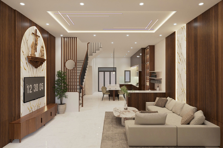 3D phòng khách view 1