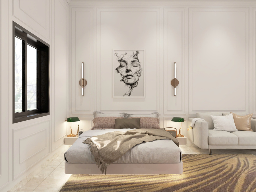 Mẫu nhà 4 tầng 9mx16m tân cổ điển NP4T-NX-8 48 Nội thất phòng ngủ master - view 5