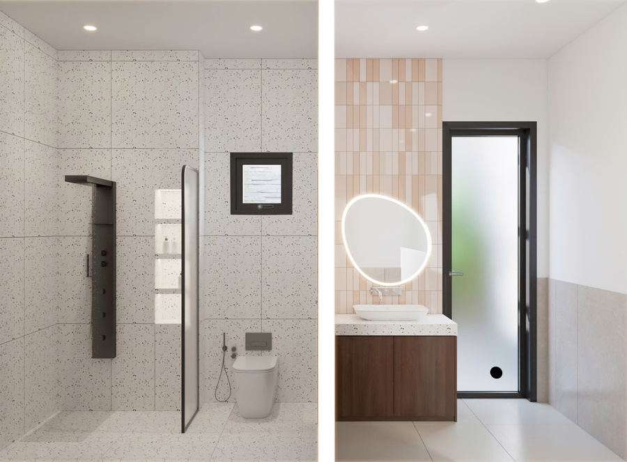 3D nội thất phòng tắm - view 1