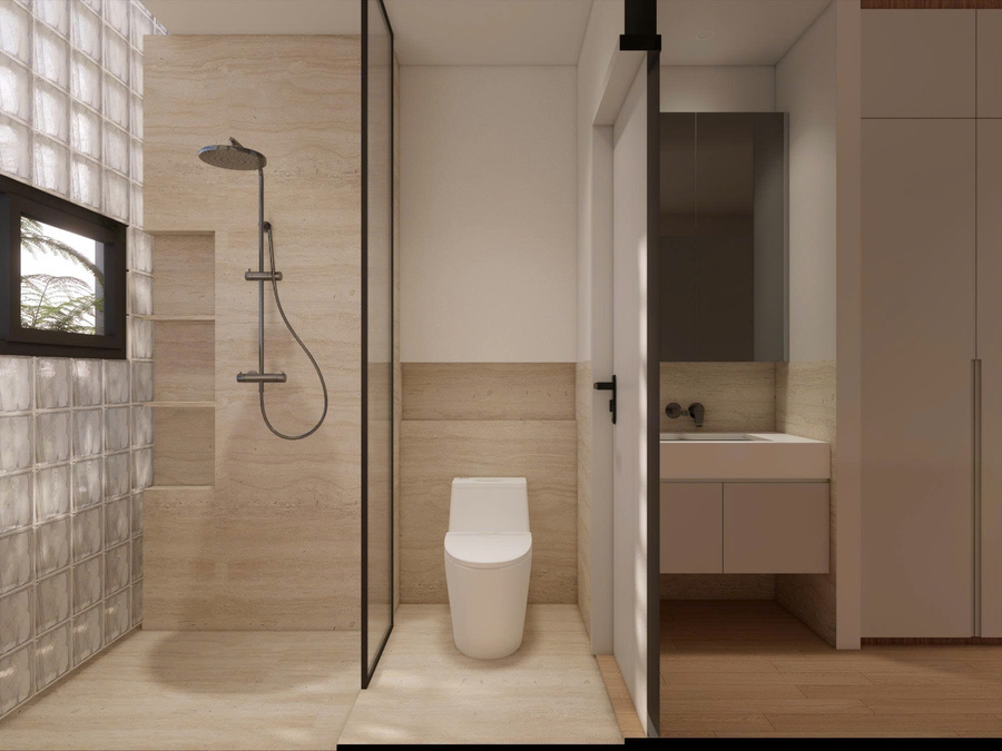 3D nội thất phòng WC - view 3
