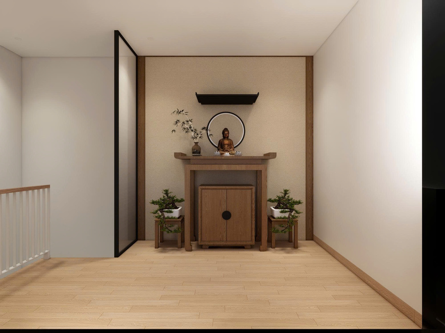 3D nội thất phòng thờ