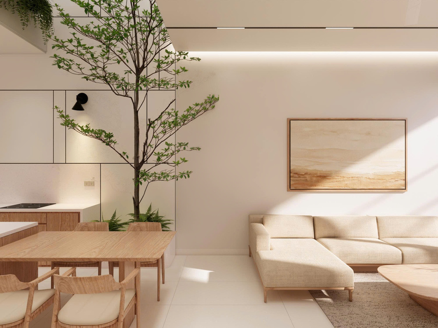 3D nội thất phòng khách - view 3