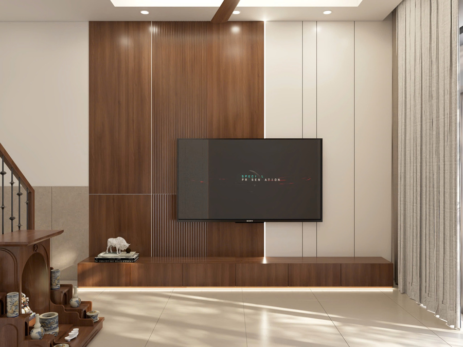 3D nội thất phòng khách  - view 3