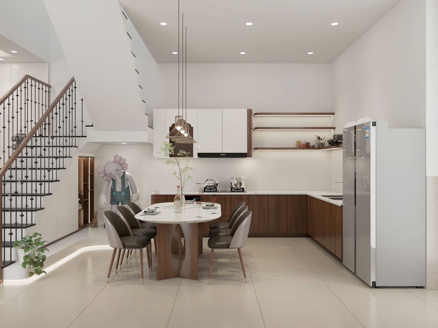 3D nội thất căn bếp - view 1