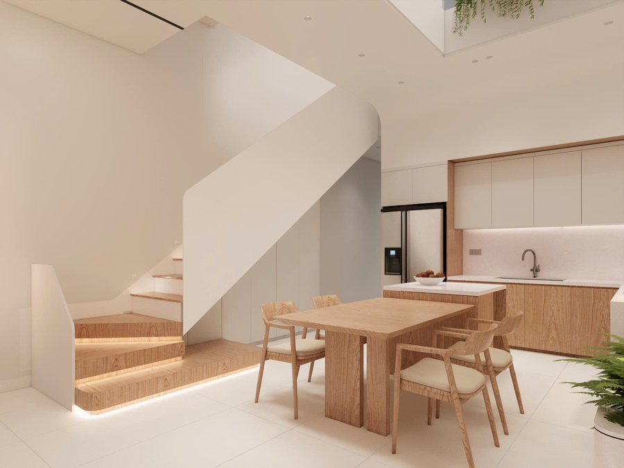 3D nội thất căn bếp - view 2