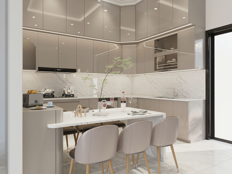 Mẫu nhà 4 tầng 9mx16m tân cổ điển NP4T-NX-8 42 Nội thất căn bếp - view 2