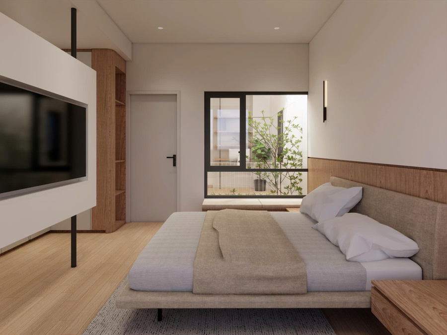 3D nội thất phòng ngủ Master - view 2