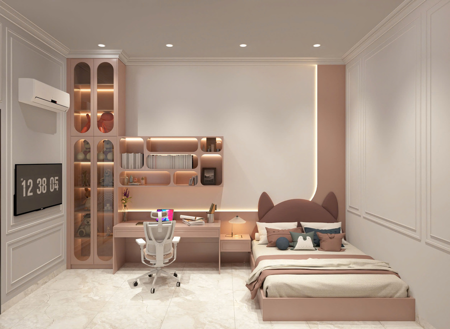 Mẫu nhà 4 tầng 9mx16m tân cổ điển NP4T-NX-8 50 Nội thất phòng ngủ phụ - view 2