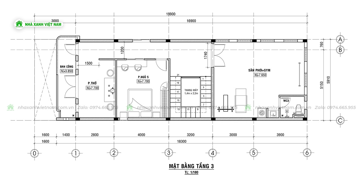 Mặt bằng tầng 3